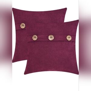 CaliTime Throw Pillow Cases Pack of 2 Ultra Soft Corduroy Striped Cushion Covers